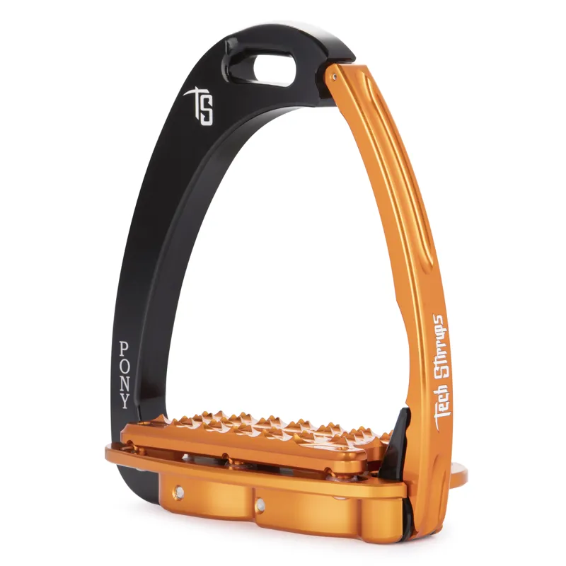 Tech Stirrups Venice Pony Plus - Black/Orange